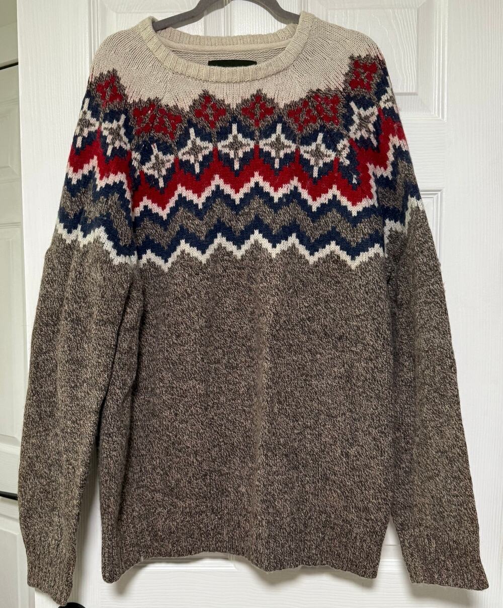 Eddie Bauer Men's Wool Blend Nordic Pullover Sweater Size XL